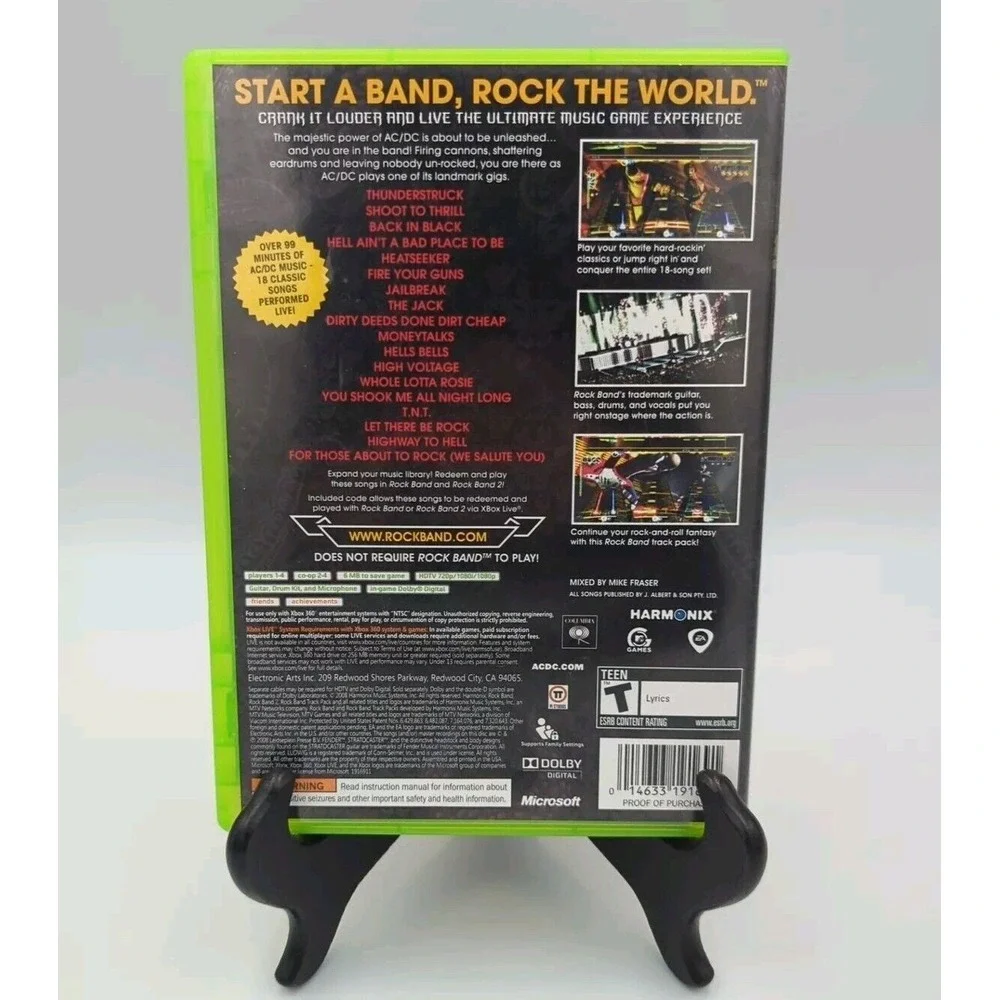 AC/DC Live: Rock‎ Band Track Pack (Microsoft Xbox 360, 2008) Complete CIB